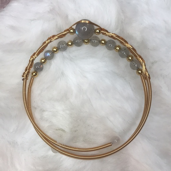 Grey Moonstone bangle - Picture 3 of 5